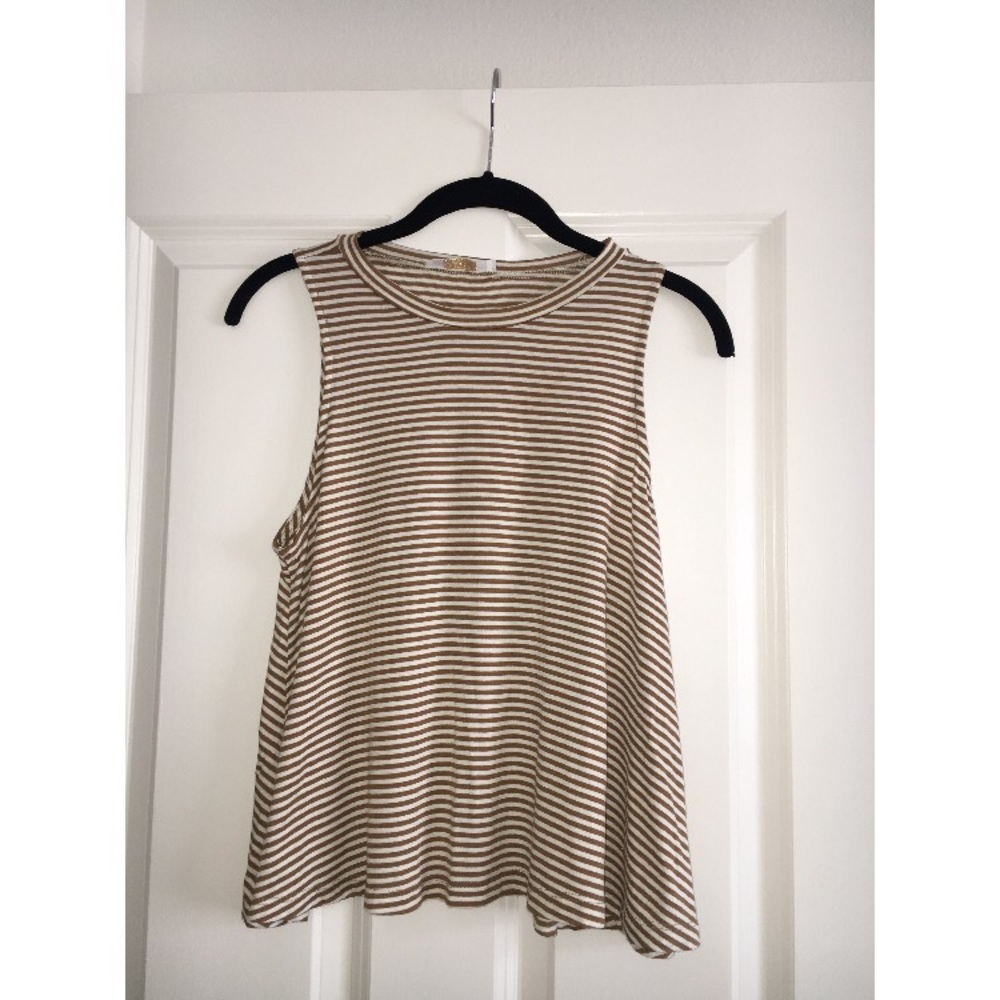Beige and cream striped tank